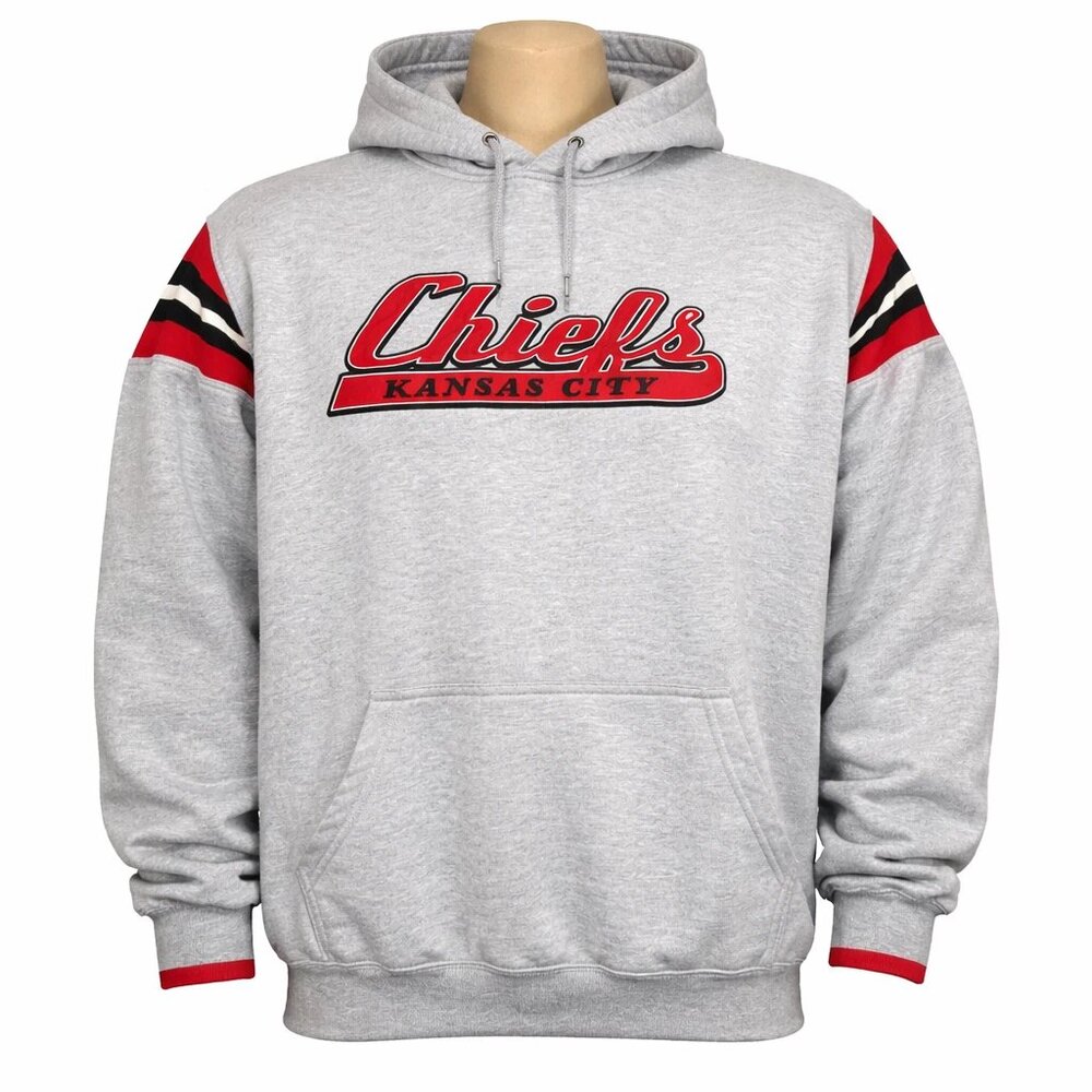 VTG 90s NFL Kansas City Chiefs Embroidered HOODED Sweatshirt Lee Sport Men's XL